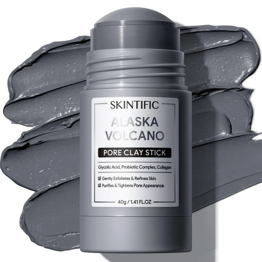 SKINTIFIC Clay Stick Collection 5 Masks for Every Skin Concern - Alaska Volcano Clay Stick / Mugwort anti Pores & Acne Clay Stick / Niacinamide Bright Boost Clay Stick / Amazon White Purifying Clay Stick / PDRN Rose Clay Stick