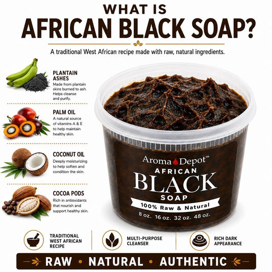 African Black Soap Paste 16 Oz 100% Natural Raw Soap for Acne, Eczema, Psoriasis, and Dry Skin Scar Removal Face and Body Wash. Handmade Imported from Ghana