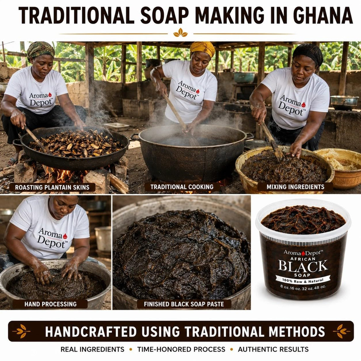 African Black Soap Paste 16 Oz 100% Natural Raw Soap for Acne, Eczema, Psoriasis, and Dry Skin Scar Removal Face and Body Wash. Handmade Imported from Ghana