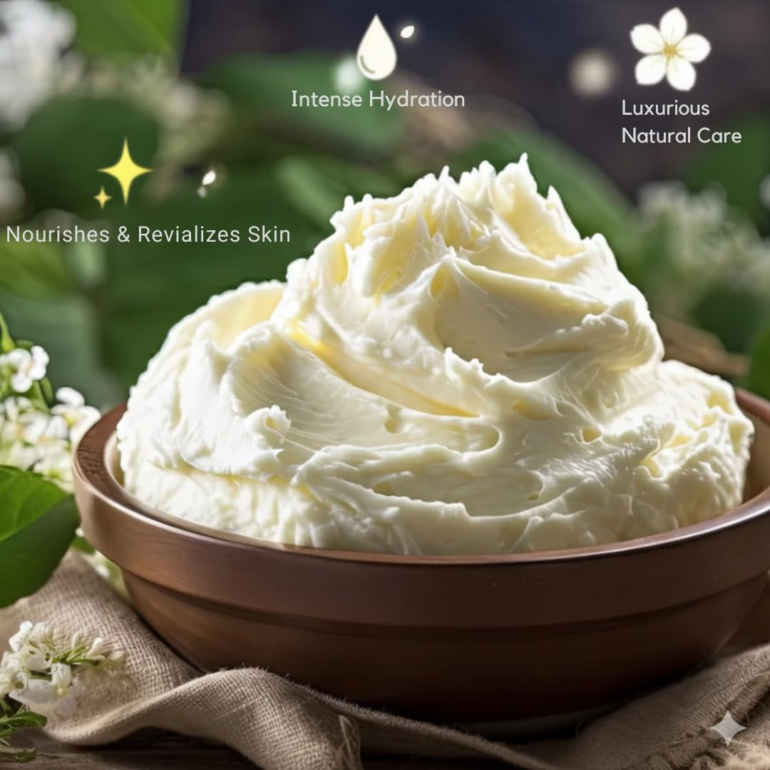 Organic Raw Cocoa Butter 100% Pure,Natural & Unrefined| Skin Moisturizer for Face, Body & Hair| 8 OZ/230 GM Ivory/White Grade a | DIY Creams, Balms, Lotions, Soaps| Softens Dry & Tough Skin
